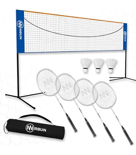 Franklin Sports Set di racchette da badminton e volano, include (4) racchette, (4) volani con borsa per il trasporto