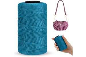 LEREATI Fil Macramé 1mm x 230m Corde Macramé Polyester Ficelle Corde Fil Polypropylène pour Sac à Main, Suspension Murale, Travaux Manuels, Tricot, Noël, Mariage (Vert Paon)
