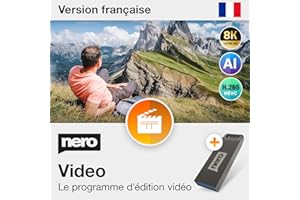 Nero Video 2025 sur clé USB| logiciel de montage vidéo et photo | couper des vidéos | 8K I licence perpétuelle | Windows 11/10/8/7 | 1 PC