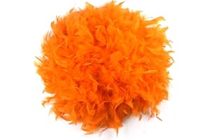 chaojukj 1.8m 100g Orange Marabou Feather Boa Fancy Dress for Adult Halloween Cosplay Costume Accessory Holiday Decors