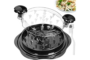 VOOZOMO Chicken Shredder, 25cm Visible Chicken Breast Shredder Tool Twister Mince Masher with Brush, Meat Shredder Mince Masher | Heat Resistant, BPA Free, Anti-Slip & Dishwasher Safe, Ergonomic Handle