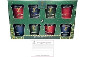 Festive Selection Coffee Collection – 8 Pack with Gifty Goodness Shopping List | Luxury Flavoured Coffee Gift Set, Christmas Hot Drinks Variety Pack for Coffee Lovers