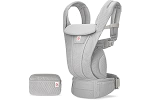 Portabebés Ergobaby Omni Deluxe todo en uno para recién nacidos desde el nacimiento hasta los 20 kg, ergonómico portabebés de malla de 4 posiciones portabebés de espalda, Pearl Grey