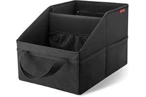 INFIVITA Organisateur de Voiture - Organisateur Automobile pour Siège Arrière ou Plancher de Siège Avant, Organisateur de Siège de Voiture Avec Séparation, Poignées et Plusieurs Poches en Filet