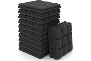 AKSBTEC 12 Stück Schalldämmung Selbstklebend Akustikschaumstoff 5CM Schaumstoffplatte Schallabsorber Schalldämmung Wand Noppenschaumstoff Schallschutzmatte für Tonstudio, Arbeitszimmer