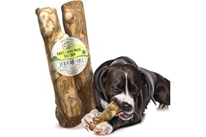 Woodbone Knots Coffee Wood Dog Chew Toy for Large Dogs - Natural Wood Knots Branch Chewing Stick - Pack of 2 Size L