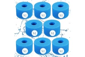 KGIHPC Type S1 Éponge Filtrante de Piscine en Mousse Filtre pour Intex Type S1 pour Piscine,Cartouche filtrante réutilisable pour Bain à remous (8 pièces)