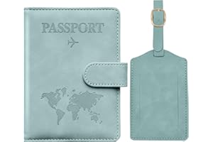 Toctax Porta Passaporto da Viaggio ed Etichette per Valigie Aereo, Custodia Passaporto Italiano, Portapassaporto da Viaggio Donna ed Uomo, Passport Holder (Azzurro chiaro)