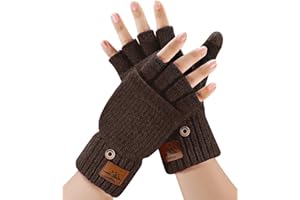 CHENMEI Gants d'hiver pour Hommes Femmes - Gants Demi Doigts Convertibles,Chaud Mitaines,Gants sans Doigts Doublés en Alpaga,Gants d'hiver à Écran Tactile,pour Hommes et Femmes Intérieur et Extérieur