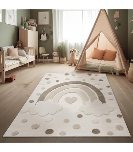 Tappeto Morbido Per Bambini The Carpet Beat - Motivo Arcobaleno, 80x150 Cm - Foto 4