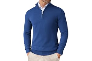 COOFANDY Maglione Dolcevita Uomo Lavorato a Maglia Con Zip a Quarti Slim Fit Invernale Caldo Pullover Leggero a Maniche Lunghe Classico