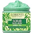 Lorenti Green Tea Scrub 500 ML Face & Body | Jojoba Oil & Vitamin E Anti Celulite, Anti Aging Smoother & Moisturizes