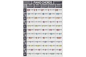 BIRDS PIANO ACADEMY The Piano Chords Poster (Grey) - Piano & Keyboard Chord Chart | Learn Piano Chords | Piano Practise Aid | Pianists, Singers and Songwriters Piano Chord Aid (A3 Size Folded Version)