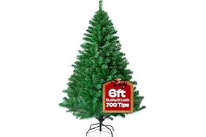 KLASS HOME COLLECTION KLASS 6ft Christmas Tree 700 Tips Lush Xmas Tree Premium PVC Realistic Artificial Christmas Tree With Metal Stand, Green Christmas Trees in 4ft, 5ft, 6 ft 7ft Sizes Perfect Christmas Decoration (6ft)