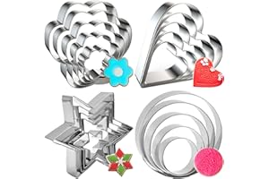 BELSVOR Lot de 20 Emporte Pièces, Emporte Piece en Acier Inoxydable, Emporte Piece Biscuit pour Décoration Biscuit/Gâteau/Cookies/Pâtisserie, Emporte Piece Patisserie 20 PCS