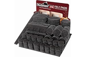 Yelanon Filzgleiter selbstklebend 276 Stück, Schneidbarer Filz für,Kratzfeste Möbelgleiter für Stühlemöbelgleiter,Möbelgleiter,Chair Leg Floor Protectors, Schwarz