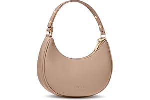 VANTAMO Borsa a mezzaluna da donna - Borsa a mezzaluna in ecopelle con antifurto RFID e tracolla regolabile - Borsa a luna con cerniere dorate e clip anti-borseggio - Borsa a forma di luna per tutti i giorni