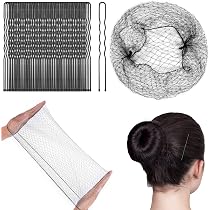 20x Unsichtbare Haarnetze + 40x U-förmige Haarnadeln – Elastisches Dutt-Netz Für Ballett, Tanzen & Alltag, Schwarz, 22 Cm