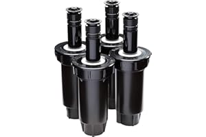 Rain Bird 1802AP4PK Professional Pop-Up Sprinkler, Adjustable 0-360° Pattern, 8' - 15' Spray Distance, 2" Pop-up Height, 4-Pack