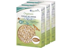 FLEUR ALPINE Alimentos para Bebés | Paquete x3 Cereales Orgánicos de Avena - Gachas de Avena para Desayunos | Gachas Nutritivas e Instantáneas Sin Gluten 4+ Meses Sin Azúcares Añadidos | 3x7 Porciones
