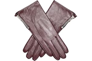 Acdyion Genuine Leather Winter Gloves for Women, Cashmere Lining Touch Screen Sheepskin Gloves for Cycling Driving Dress in Cold Weather, Warm Soft Gloves
