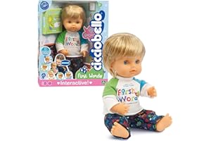 Cicciobello - First Word Bambola Interattiva 30 Cm, Ripete Le Parole Del Bambino In 5 Modi, Con Ciuccio E Libro Illustrato, Per Bambini A Partire Dai 2 Anni