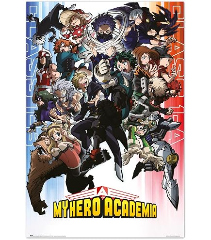 Grupo Erik Pack De 2 Pósters De My Hero Academia | Láminas Decorativas 38x52 Cm | Para Habitación O Salón | Incluye Masilla Para Colgar Sin Agujeros | Envío En Caja Regalo