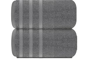 TEXTILESY Pack of 2 Super Jumbo Bath Sheet Premium 100% Egyptian Combed Cotton 100 x 200 cm-600 GSM Super Soft Large Bath Sheet Towels (Cotton, Charcoal Grey)