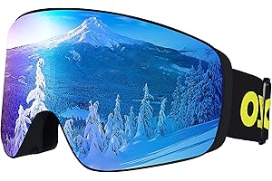 Dizokizo Magnetic Ski Goggles with UV400 Protection - Anti-Fog OTG Snow Goggles for Men & Women Snowboarding & Skiing