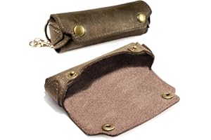 TUFF LUV Tuff-Luv Western Leather Rustic Harmonica Case with Belt Loop - Brown