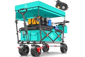 KESSER® Carrello Pieghevole GT9000 con tettuccio Carrello a Mano Carretto da Trasporto | incl. 2X Sistema di Cinghie 3 Punti| Pieghevole | Ruote in Gomma Piena | Fino a 80 kg