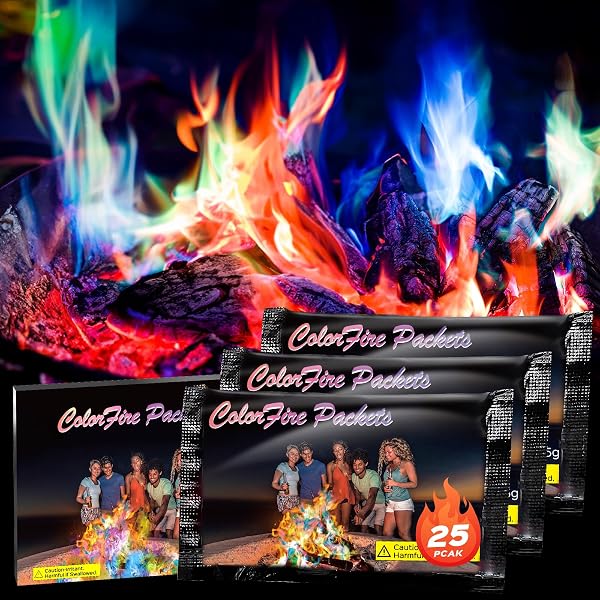 CHROMO Flame Fire Color Changing Packets for Fire Pit, Campfire