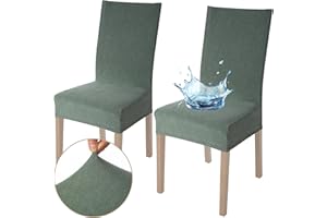Viste tu hogar Pack 2 Stuhlhusse 45–55 cm, 100% hochwertiges Polyester, wasserdicht, leicht anzubringen und zu reinigen, Design Jacquard, Wassergrün