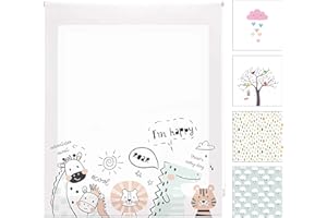 Blindecor Digital Kids | Tenda avvolgibile traslucida con stampa digitale | Modello Zoocool | 110 x 180 cm (larghezza per altezza), dimensioni del tessuto 107 x 175 cm | Tende per finestre