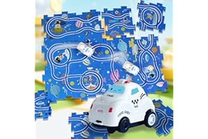Ivtivfu 12PCS Puzzle Track Auto Paly Set (Universum) mit Mehreren Montage-Optionen, Kinder pädagogische Puzzle Track Car Play Set, RailCar Building Spielzeug für Kinder ab 3 Jahren
