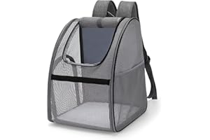 ALLSOPETS Mochila Gato Mochila Transportin Perro Plegable para Gatos y Perros Pequeños con Correa de Seguridad Ideal para Viajes Senderismo Camping Uso al Aire Libre Negro