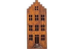 KPGA KAPAGA HOME & GARDEN Kapaga - rdzawy metalowy lampion na świece do wnętrz, latarnie ogrodowe, świece, domek z latarniami, domek na podgrzewacze, do dekoracji pokoju, na prezenty, rdza nierdzewna (rdza 3)