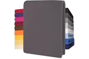 ‎CELINATEX CelinaTex Jersey Topper Spannbettlaken Lucina 140x200-160x200cm anthrazit grau 100% Baumwolle gekämmt bis 12cm Matratzenhöhe Spannbettbezug, Leintuch, Bettlaken, elastisch, Strech, Oeko-Tex