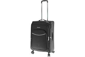 METZELDER Valise Souple Basic S Gros Volume Garantie 1 an (Noir (Black), M - Medium - 79/93L - 67x42x28 3,4kg)
