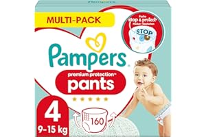Pampers Couches-Culottes Taille 4 (9-15 kg), Premium Protection, 160 Couches-Culottes Bébé, Multi Pack, Notre N°1 Pour La Protection Des Peaux Sensibles