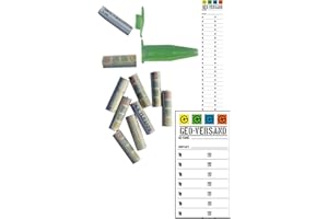 ‎GEO-VERSAND geo-versand 10 x Logstreifen für zB. magnetische Schraube Klappdeckel Nanos für MICNO (Micro Nano) mit Metallstift fertig gerollt, Geocaching Versteck, Logs, Logbuch, Nano, Micro, magnetisch