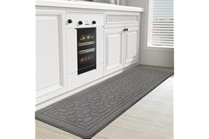 COLOR&GEOMETRY Color G Kitchen Mat 45 x 150 cm, Rug Non Slip, Anti Fatigue Carpet Machine Washable, Absorbent Runner for Dining Room, Laundry Room (Grey)