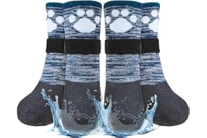 BEAUTYZOO Anti Slip Dog Socks Boots, Dog Shoes for Hot/Cold Winter Pavement, Waterproof Grip Dogs Booties Paw Protector for Hardwood Floor, Prevent Licking for Small Medium Large Dogs Puppy Senior Old