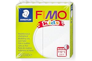 Staedtler - Fimo kids - Pain Pâte à Modeler Pailleté - Blanc - 42 g