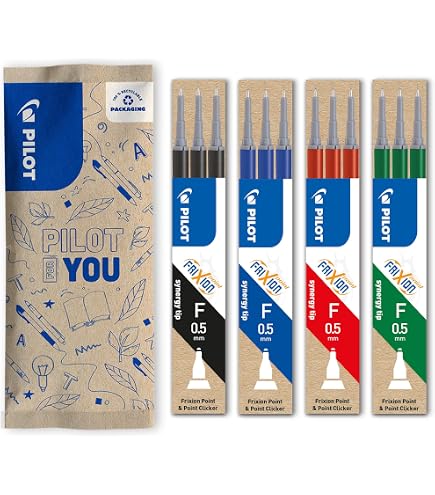 16x Recharges Bleues Pour Stylos Gel Effaçables, Compatibles Avec Pilot FriXion Ball, Clicker, Slim, Eberhard Faber, Pointe Fine 0,7mm, Recharge Stylo FriXion Bleu, Écriture Fluide Et Effaçable
