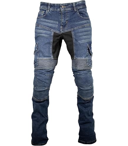 Produktbild von Kevlar Motorrad Jeans Motorradjeans Für Herren Slim Fit Mit Knie Und H Ftprotektoren Stretch Denim Anti A 490281