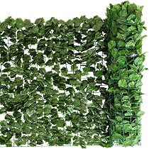 Sumery Erweiterbarer Efeu-Sichtschutz - Künstliche Hecke 206x63cm (ausgeklappt) Mit Sonnenblumen