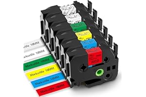 Markurlife-Cintas de Etiquetas Compatible para usar en lugar de Brother P-Touch TZe 18mm TZe-241 TZe-141 TZe-441 TZe-541 TZe-641 TZe-741 Etiquetas para P-Touch D400 PT-9600 PT-9700 PT-P700 PT-P750W