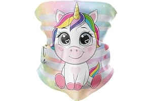 PURPLE PRINT HOUSE Unicorn Gifts for Girls, Girls Face Mask Pink Multifunctional Headwear Snood Scarf Neck Gaiter for men, Face Mask Protection Sun Dust Wind Proof School (Cute Unicorns)