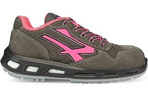 U POWER U-Power Red Lion Candy zapatos de seguridad unisex ligeros flexibles cuero antipinchazos con inserto Infinergy puntera aluminio - Grey&Pink